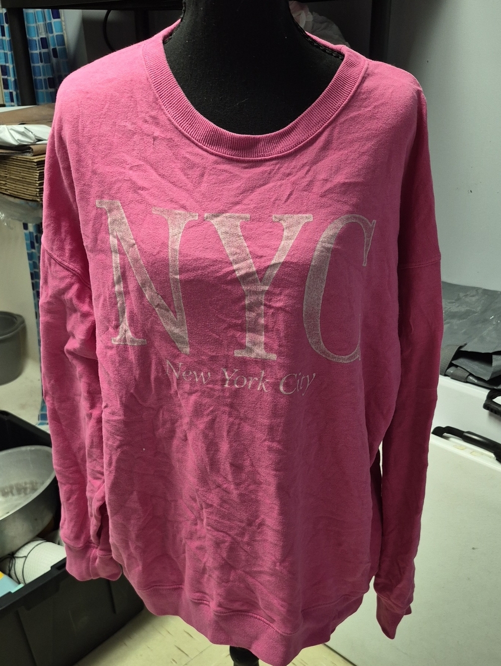 Hollister Pink NYC Crewneck Sweater